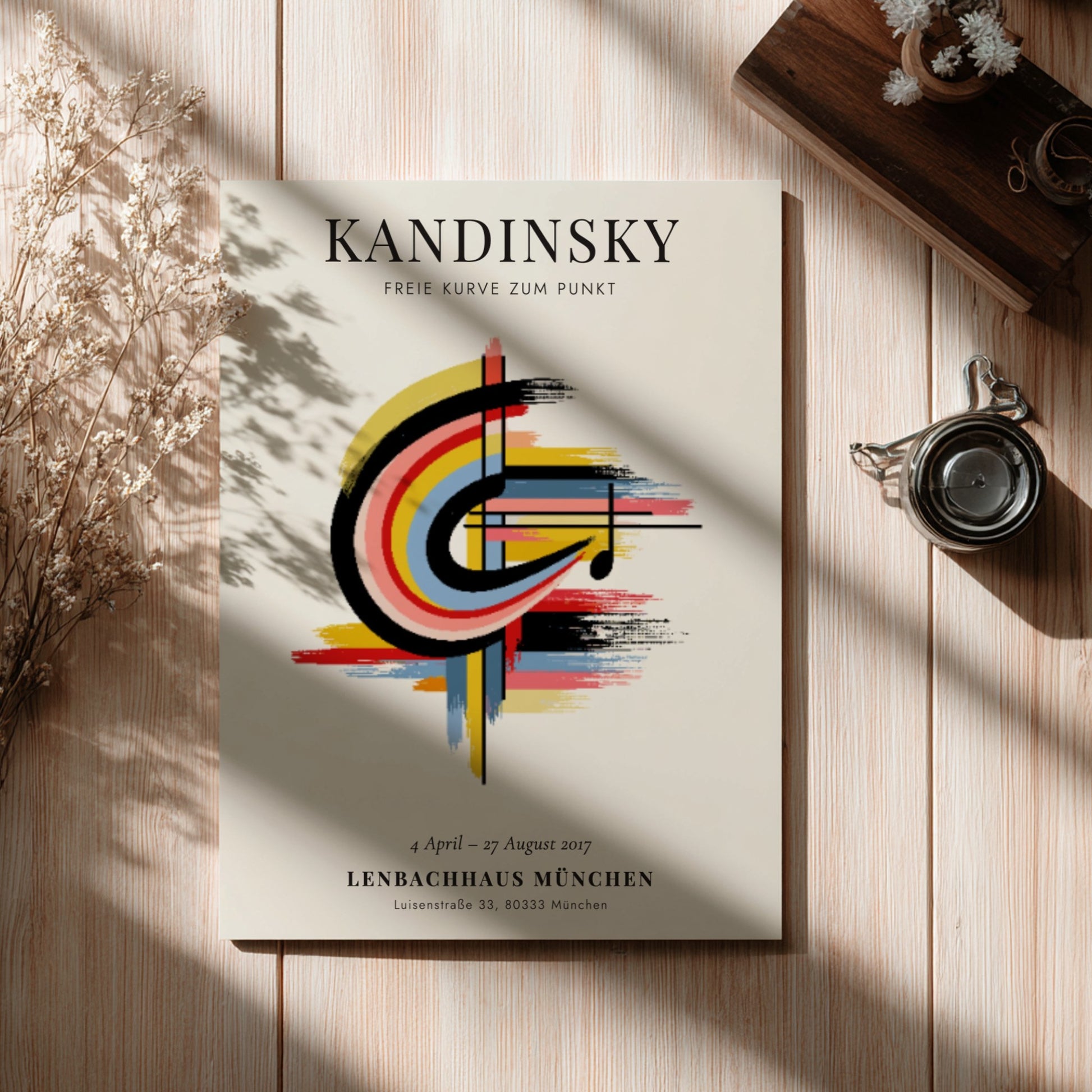 Freie Kurve zum Punkt poster featuring bold colors and abstract design
