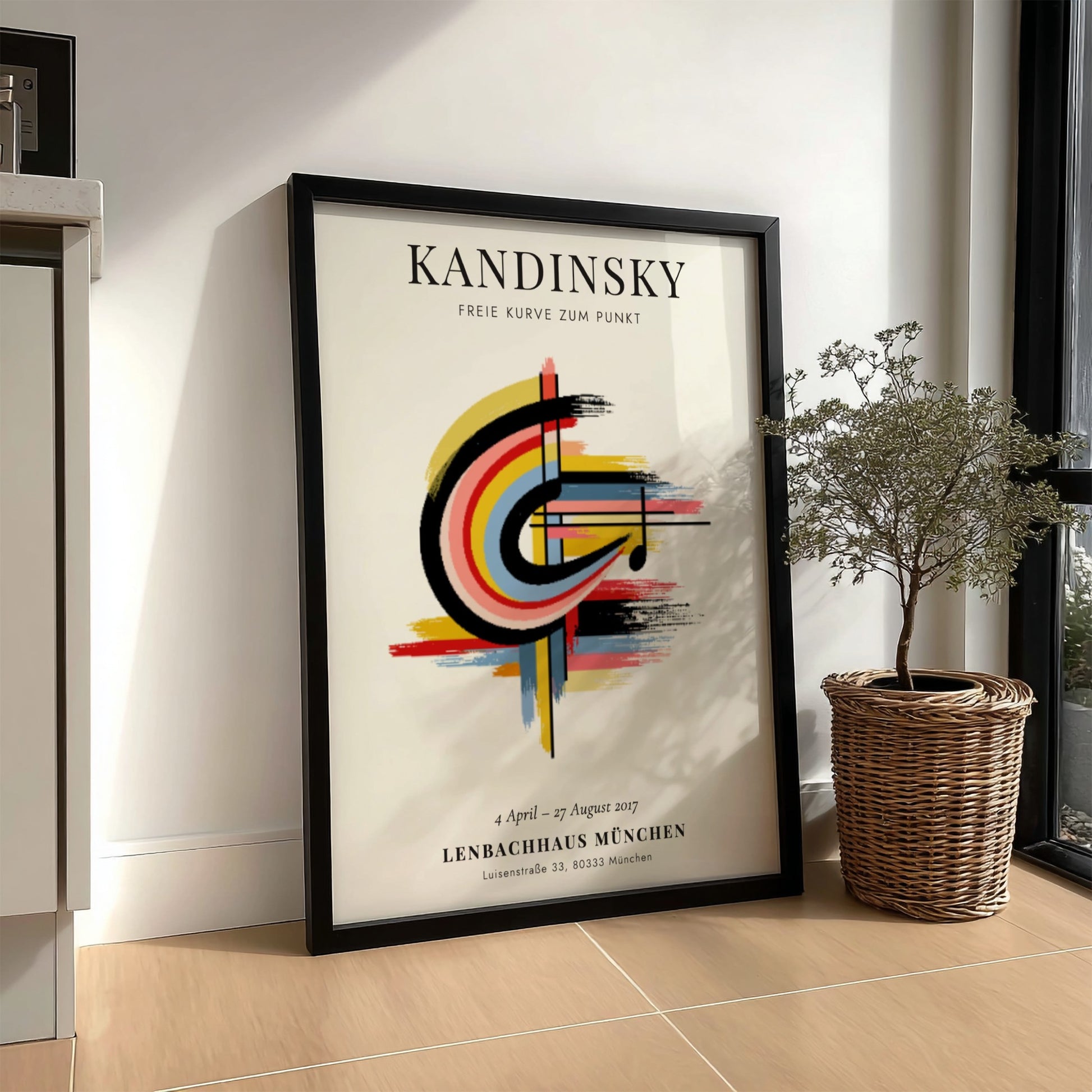 Freie Kurve zum Punkt poster featuring bold colors and abstract design