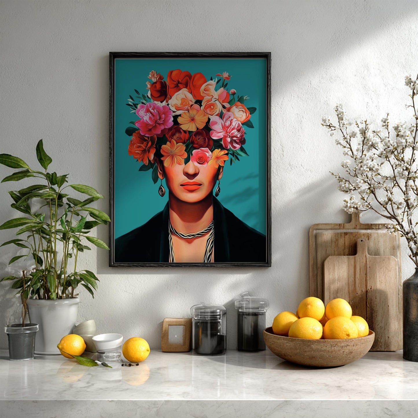 The Inner Garden Modern Art - The Frida Kahlo Inspired Wall Print