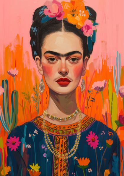 Floral Surrealism Modern Art - The Frida Kahlo Inspired Wall Print