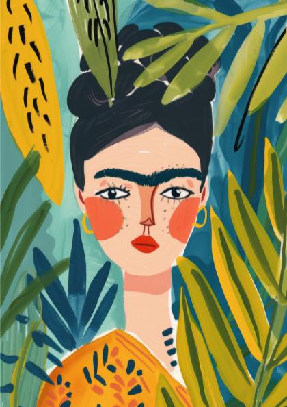 Frida’s Flourish Modern Art - The Botanical Icon Wall Print