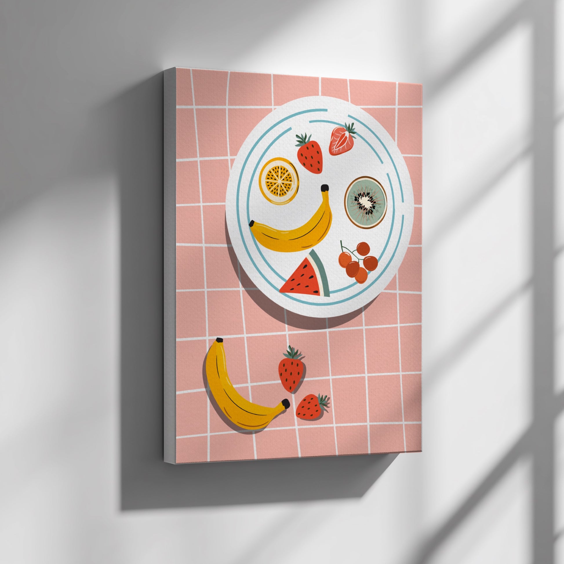 Fruit Plate Poster - Fresh & Colorful Fruit Arrangement Wall Art Print