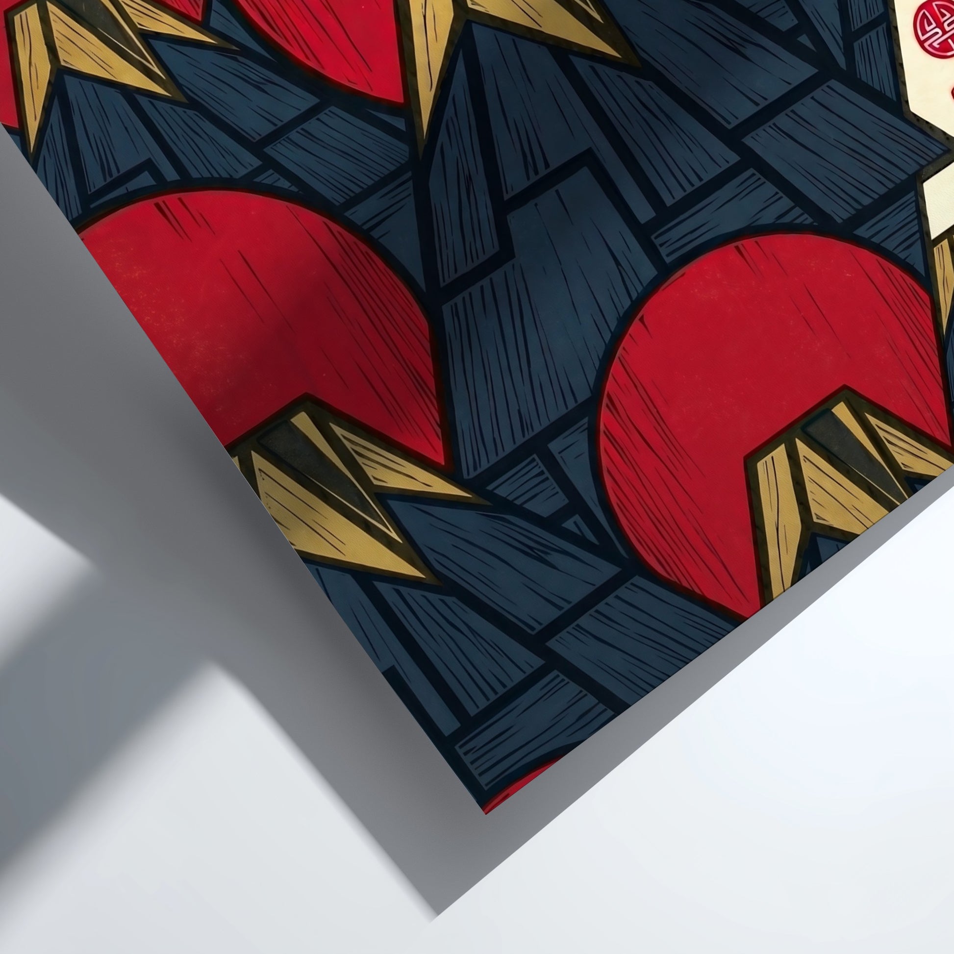 Fuji Sun Pattern poster featuring red suns and mountains in Japanese art style