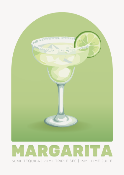 Margarita Cocktail Poster - Drinks Wall Art