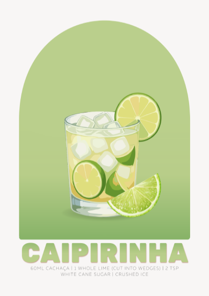 Caipirinha Cocktail Poster - Drinks Wall Art