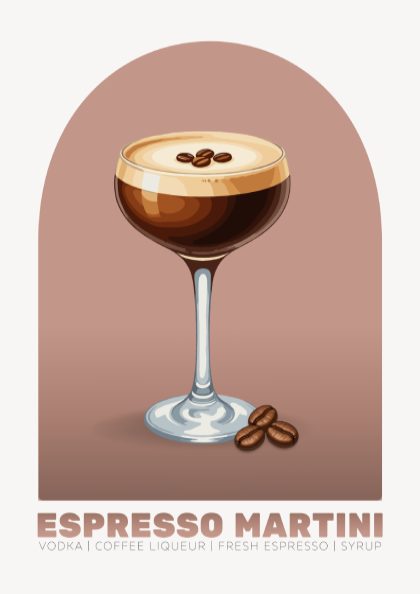 Espresso Martini Cocktail Poster - Drinks Wall Art
