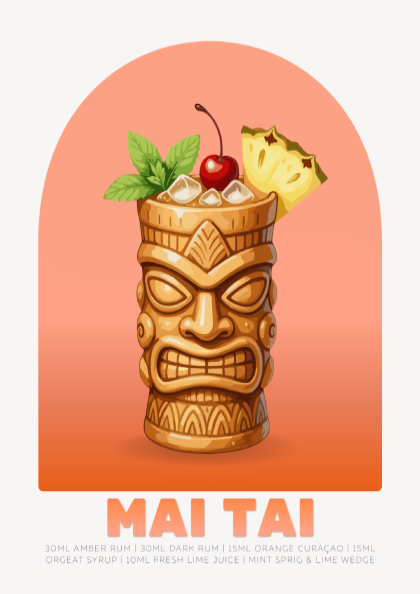 Mai Tai Cocktail Poster - Drinks Wall Art