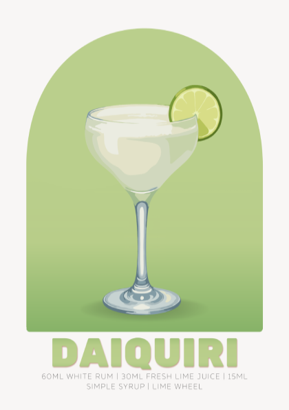 Daiquiri Cocktail Poster - Drinks Wall Art