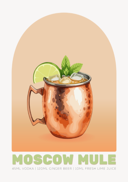 Moscow Mule Cocktail Poster - Drinks Wall Art