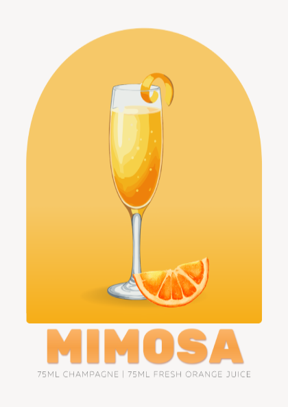 Mimosa Cocktail Poster - Drinks Wall Art