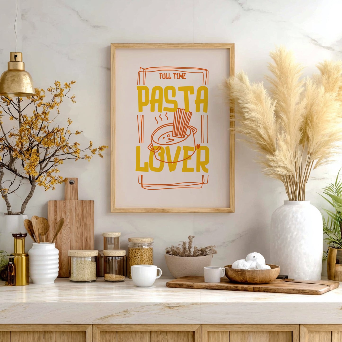 Full Time Pasta Lover Poster - Funny Italian Food Wall Art Print