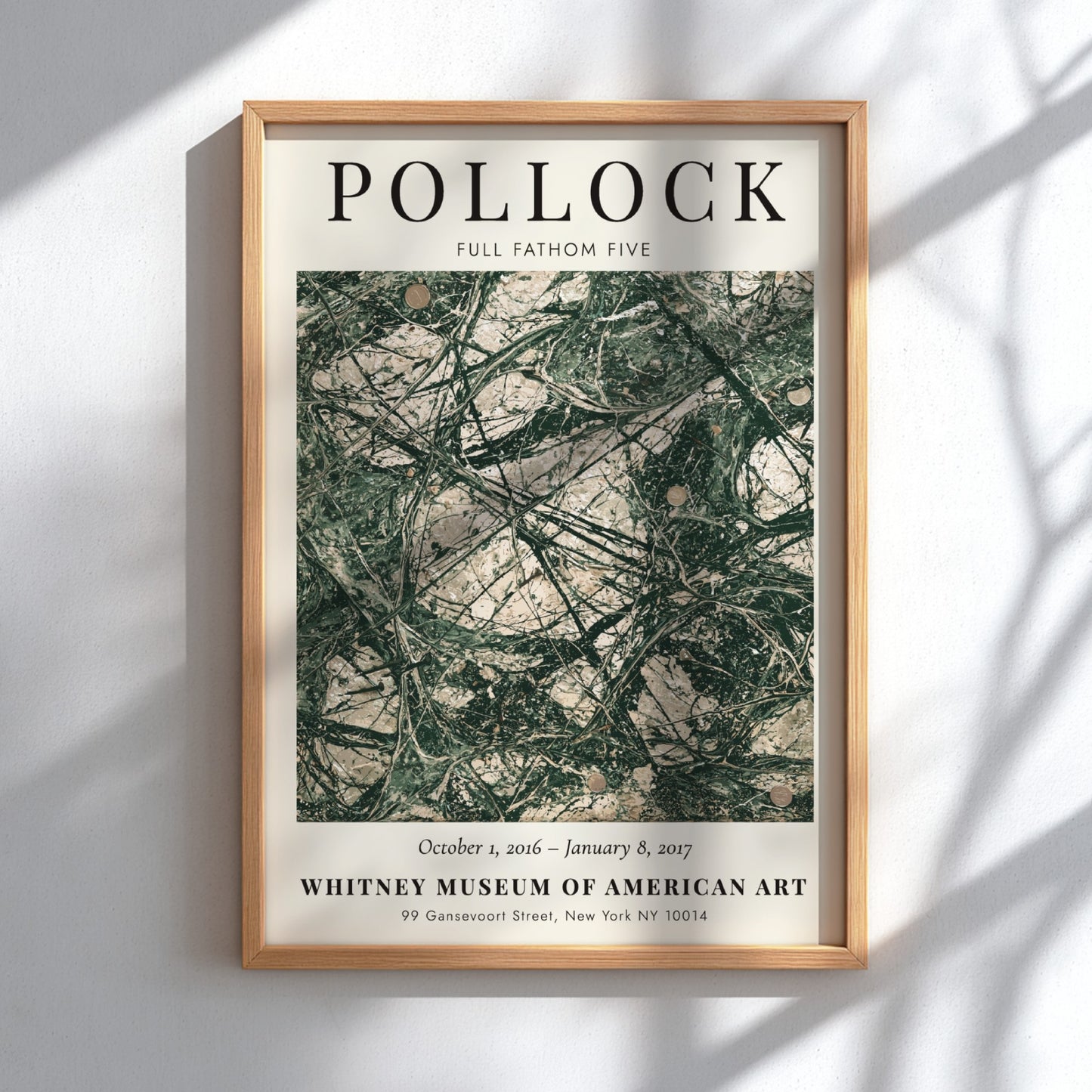 Wall art poster featuring Jackson Pollock Full Fathom Five with dark abstract lines