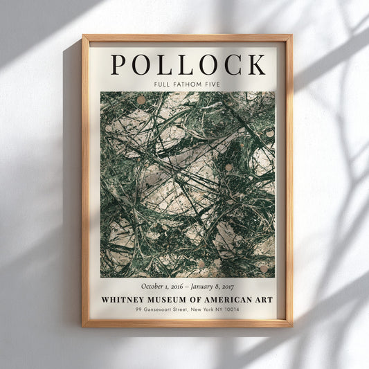 Wall art poster featuring Jackson Pollock Full Fathom Five with dark abstract lines