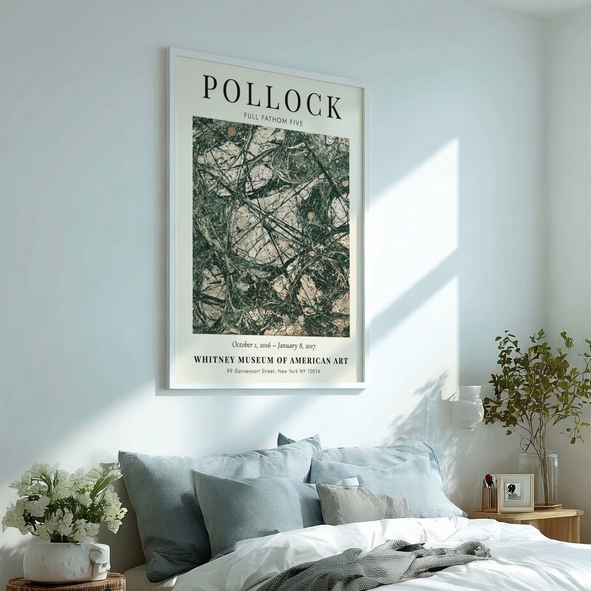 Wall art poster featuring Jackson Pollock Full Fathom Five with dark abstract lines