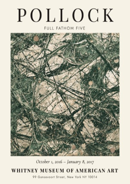 Wall art poster featuring Jackson Pollock Full Fathom Five with dark abstract lines