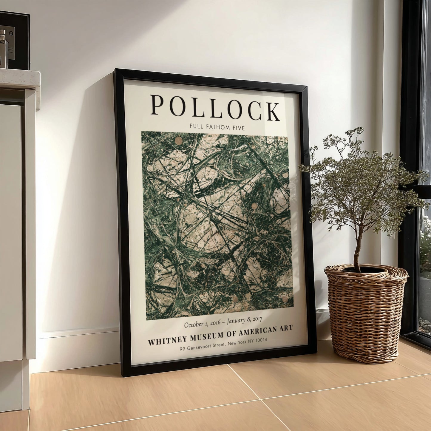 Wall art poster featuring Jackson Pollock Full Fathom Five with dark abstract lines