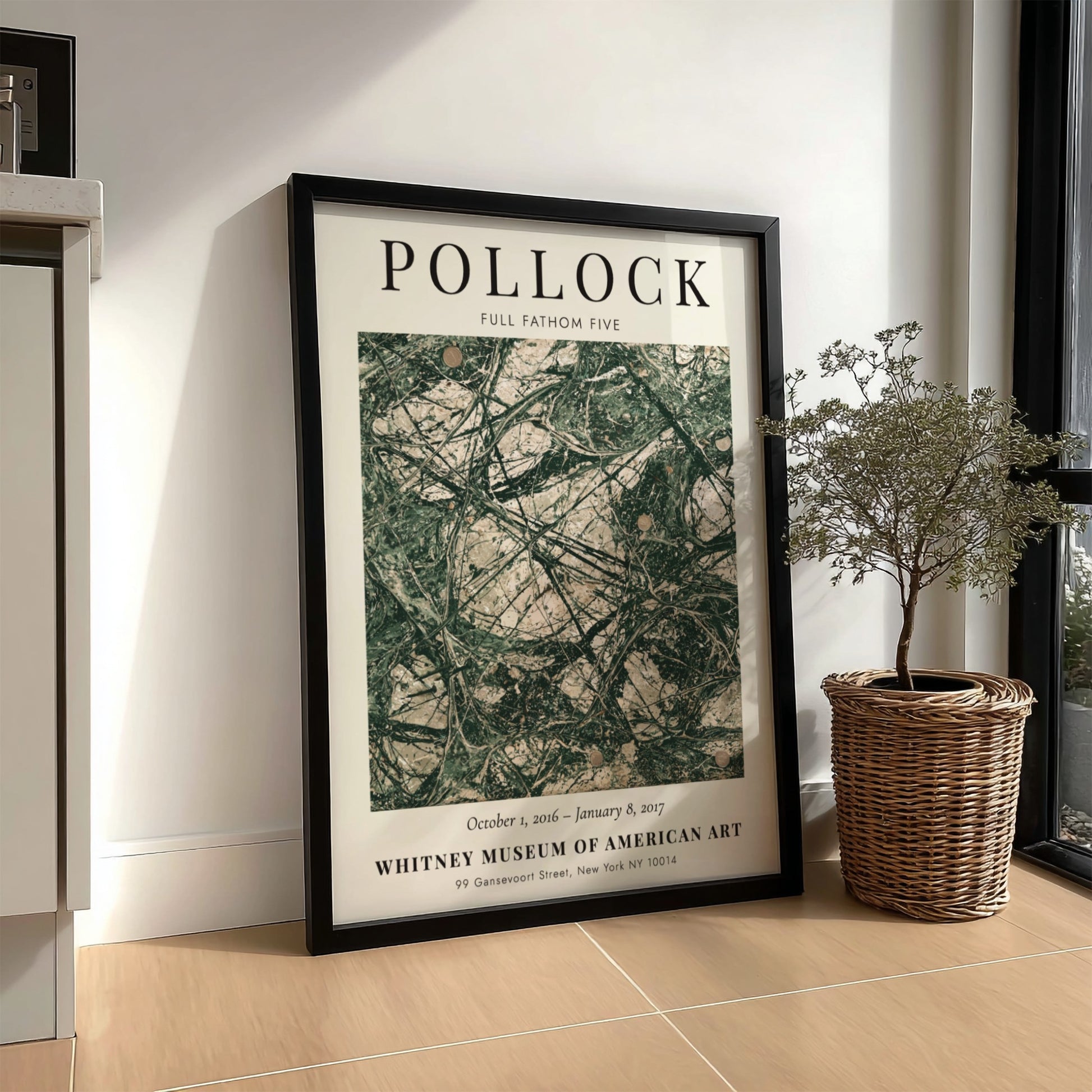 Wall art poster featuring Jackson Pollock Full Fathom Five with dark abstract lines