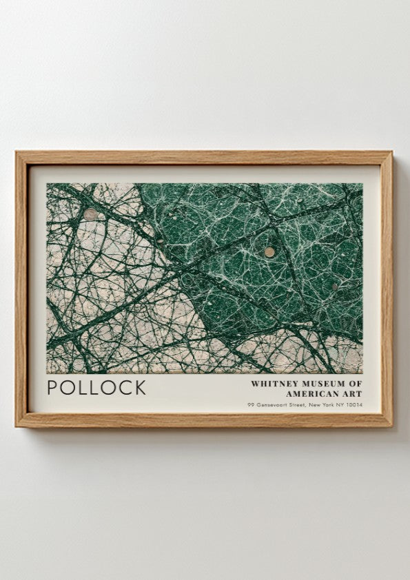 Wall art poster featuring Jackson Pollock Full Fathom Five abstract green paint splatter