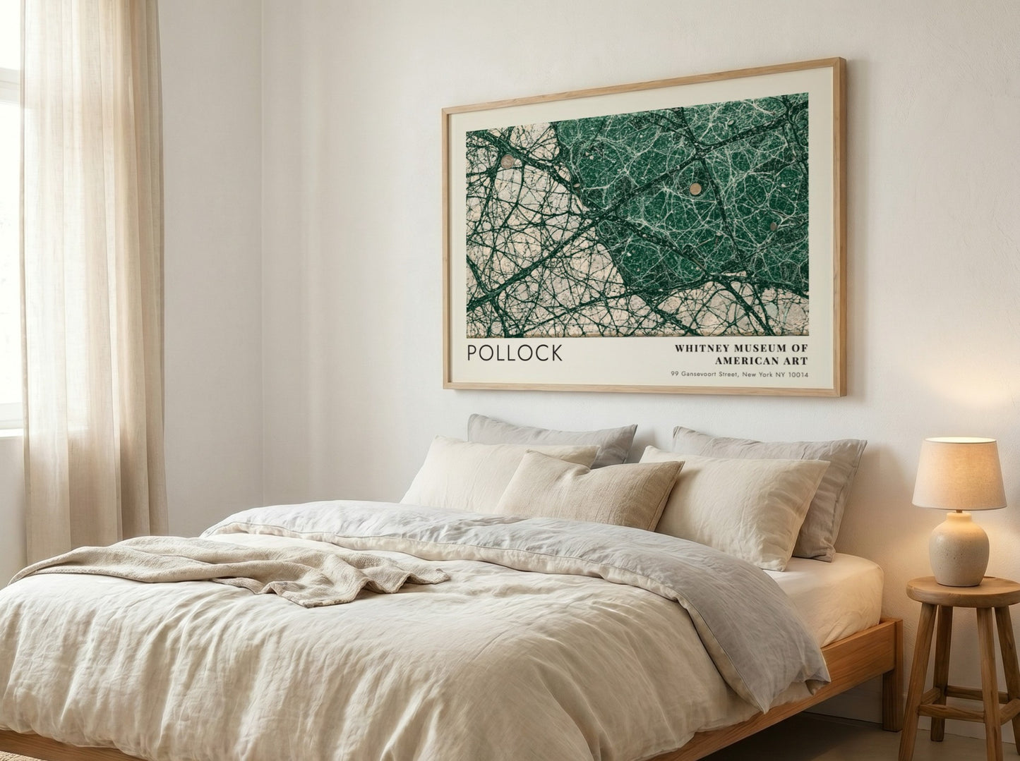 Wall art poster featuring Jackson Pollock Full Fathom Five abstract green paint splatter