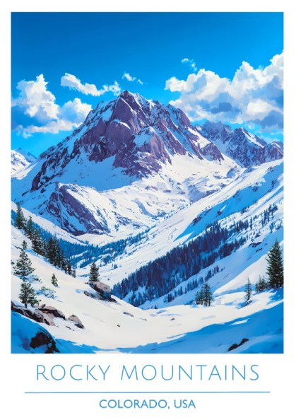 Rocky Mountains, Colorado: The Frost – Modern Travel Art