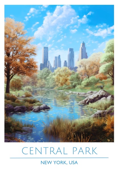 Central Park, New York: The Sanctuary – Modern Travel Art