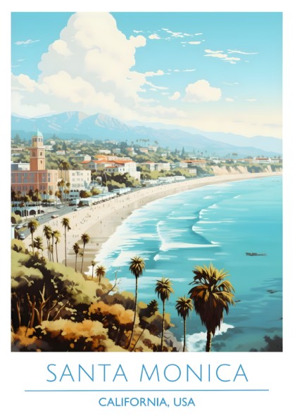 Santa Monica, California: The Horizon – Modern Travel Art