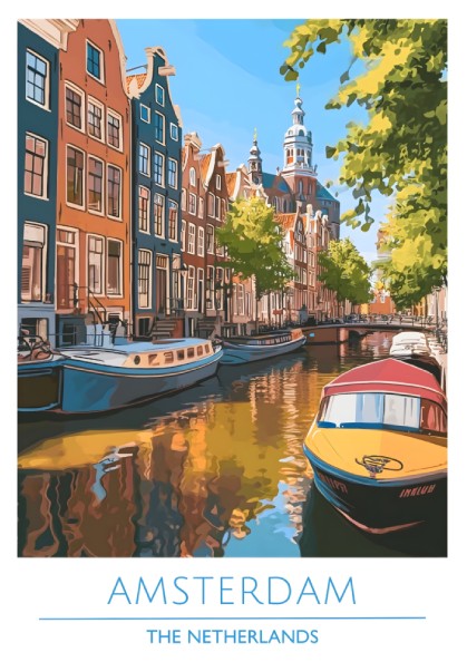 Amsterdam, Netherlands: The Meridian – Modern Travel Art