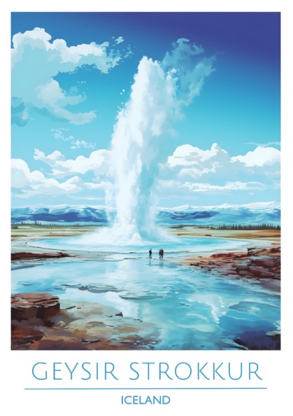 Geysir Strokkur, Iceland: The Surge – Modern Travel Art