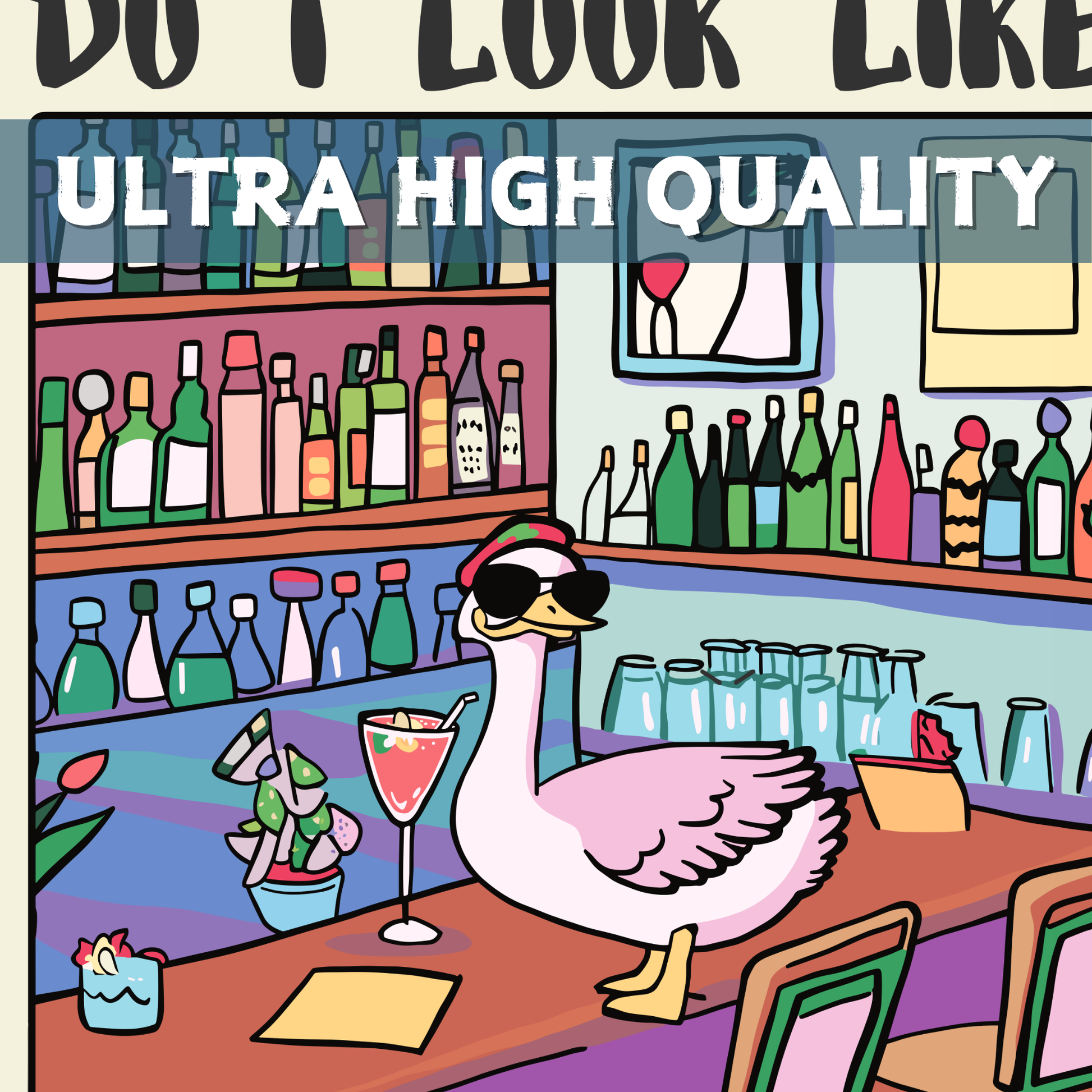 “Do I Look Like I Give a Duck?” – Quirky Animal Wall Art, Vintage Bar Decor, Retro Pub Sign