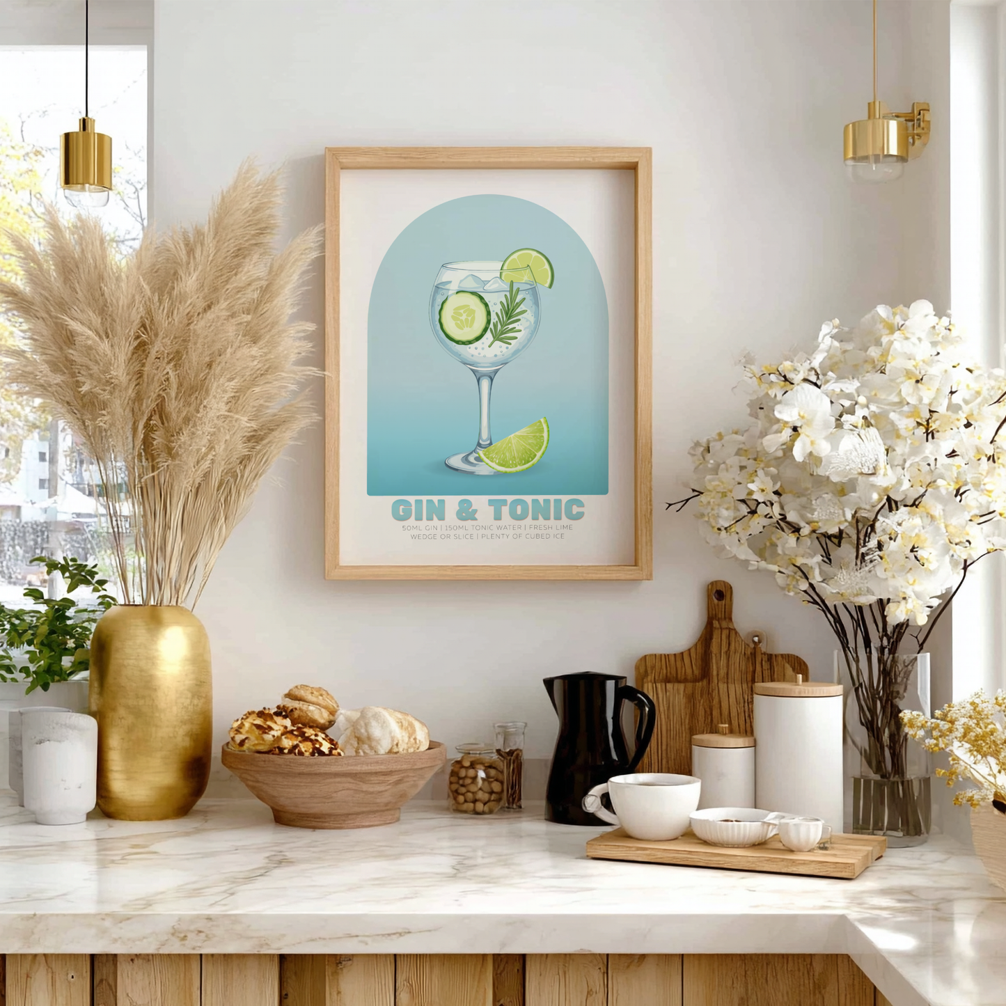 Gin & Tonic Cocktail Poster - Drinks Wall Art