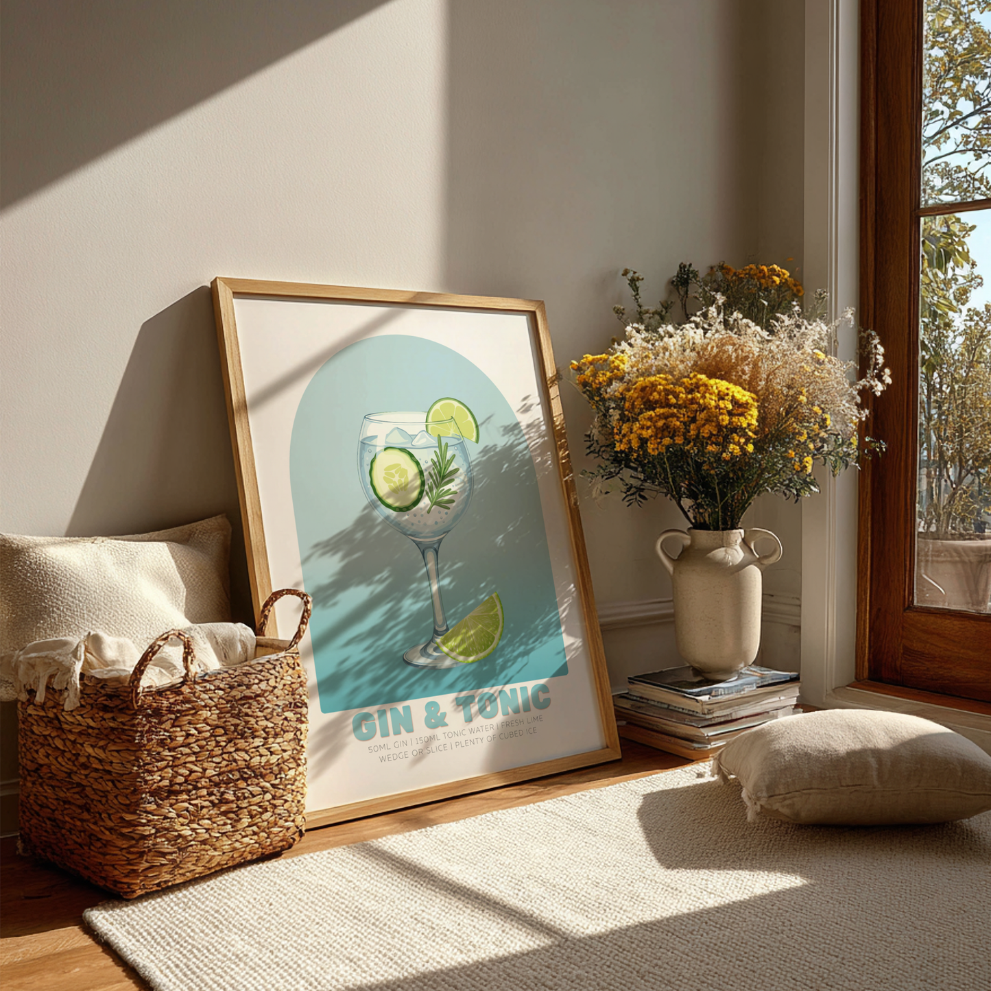 Gin & Tonic Cocktail Poster - Drinks Wall Art