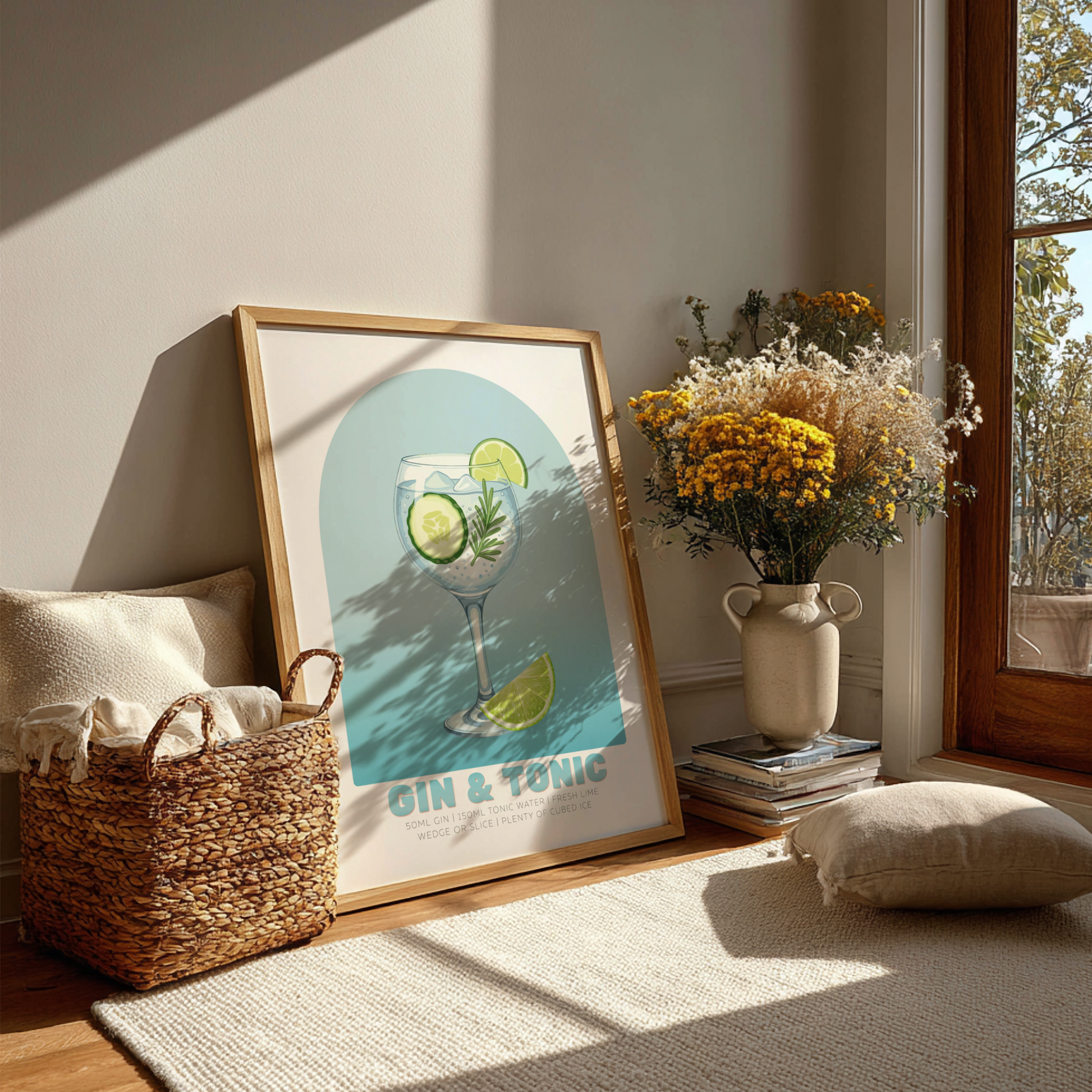 Gin & Tonic Cocktail Poster - Drinks Wall Art