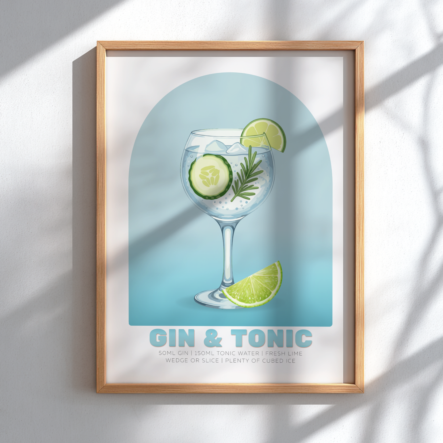 Gin & Tonic Cocktail Poster - Drinks Wall Art