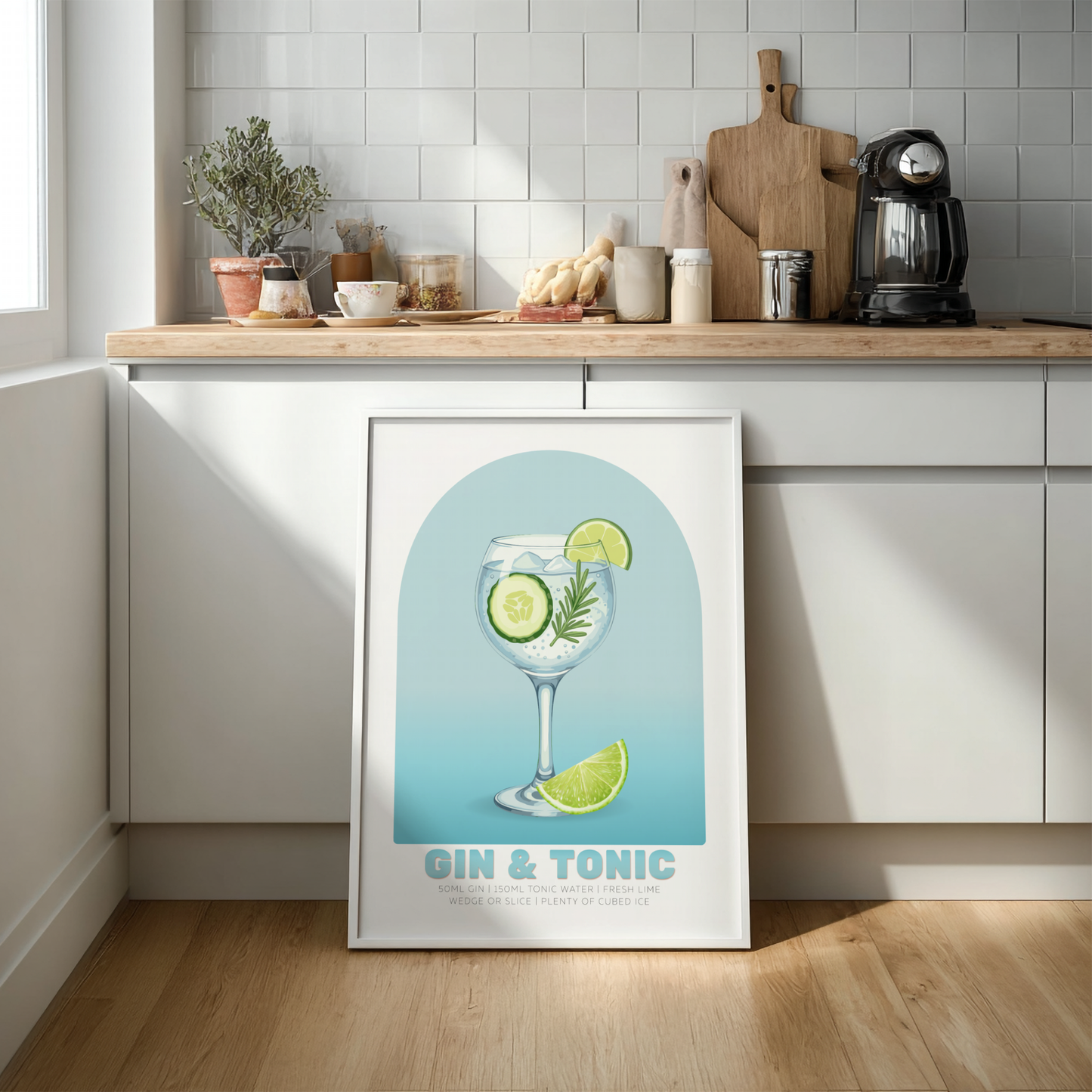 Gin & Tonic Cocktail Poster - Drinks Wall Art
