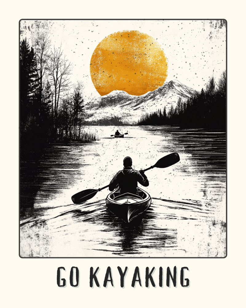 Go Kayaking Poster Print Adventure Art – Brighton Posters