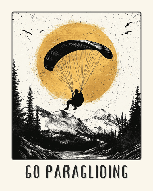 Go Paragliding Poster - Gift for Paragliders