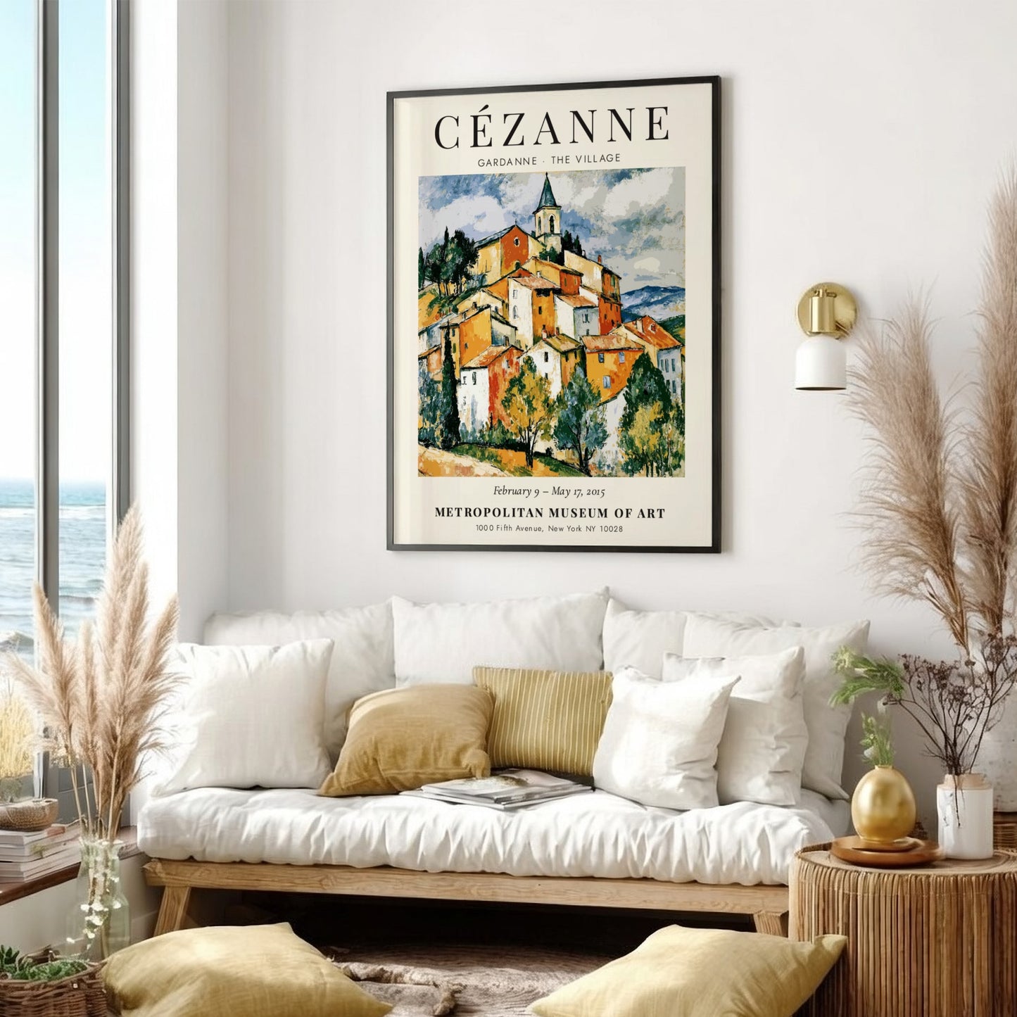 Cézanne exhibition poster featuring Gardanne The Village with vibrant colors and expressive brushstrokes