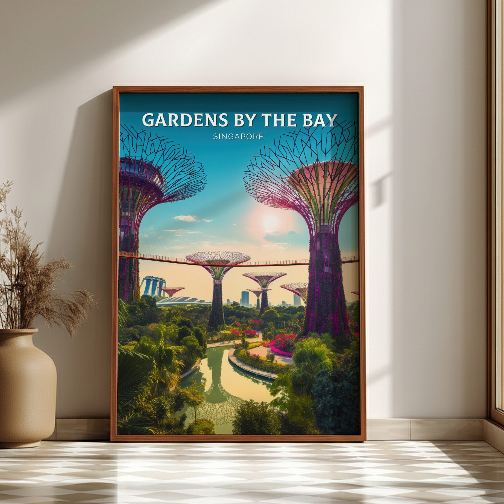 Asian GARDEN BY THE BAY PRINT - SINGAPORE ARTWORK