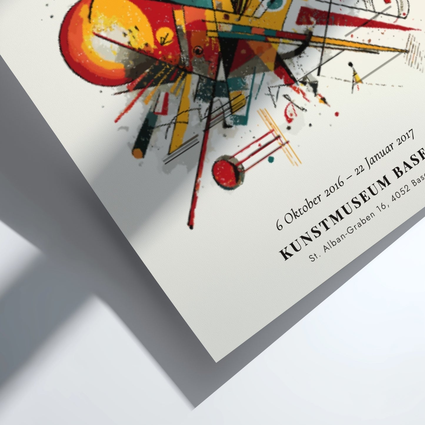 Gelb Rot Blau poster featuring abstract shapes and vibrant colors in an art print style