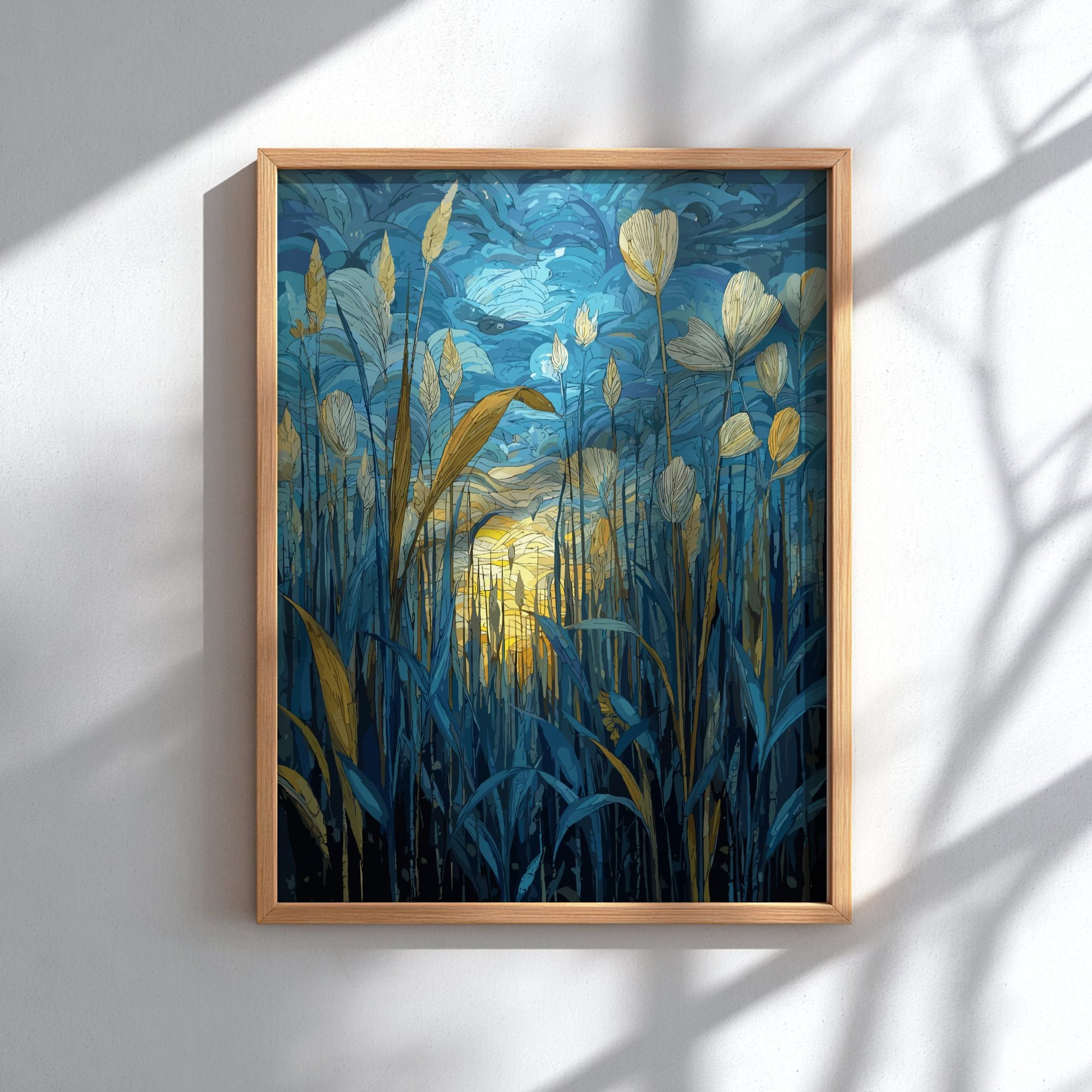 Gentle Morning - Dew-Covered Grass and Golden Sunrise Wall Art