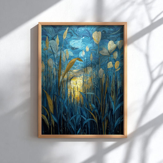 Gentle Morning - Dew-Covered Grass and Golden Sunrise Wall Art