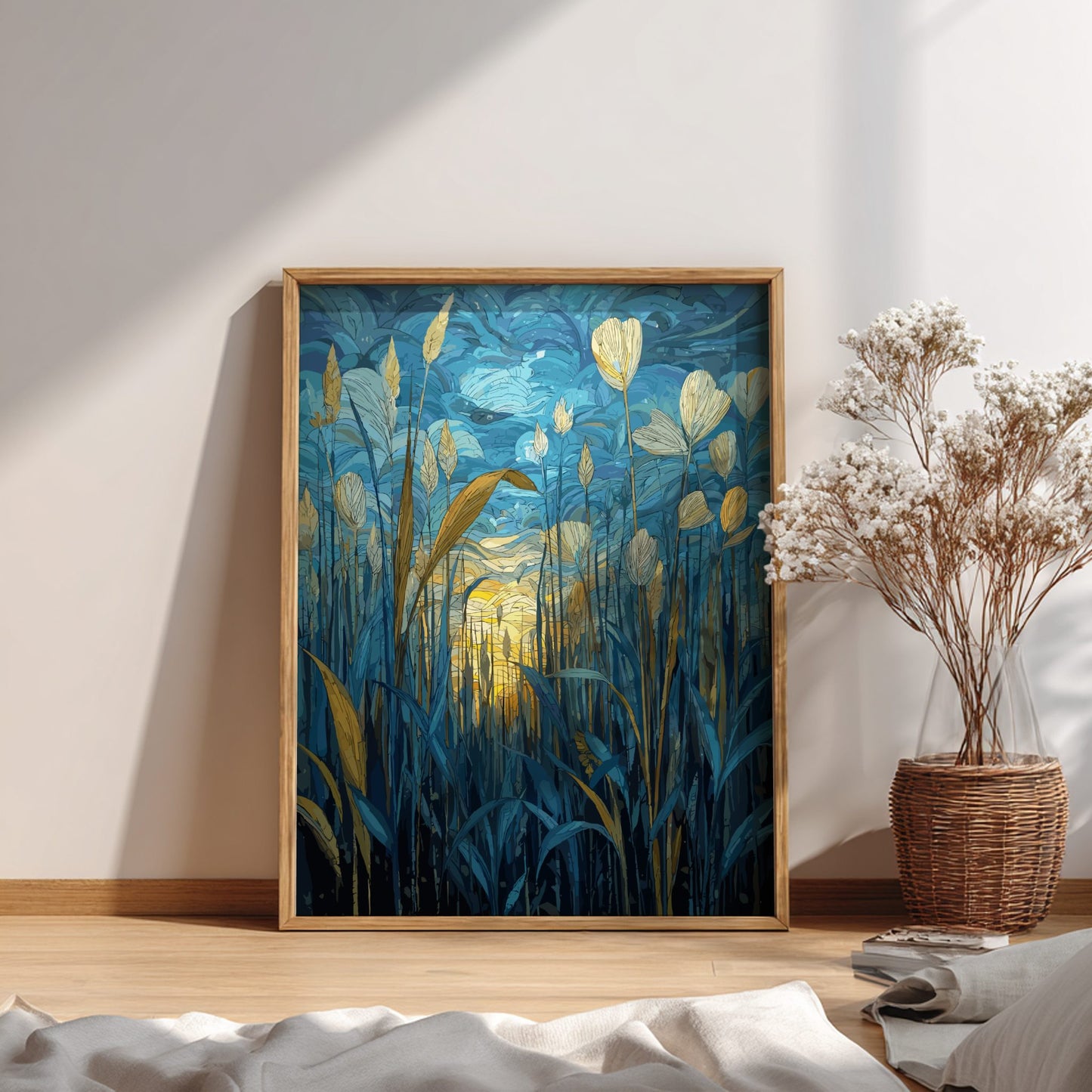 Gentle Morning - Dew-Covered Grass and Golden Sunrise Wall Art