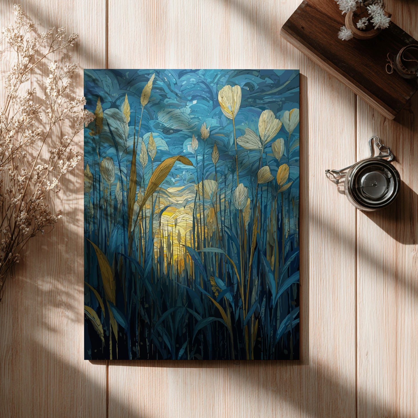 Gentle Morning - Dew-Covered Grass and Golden Sunrise Wall Art