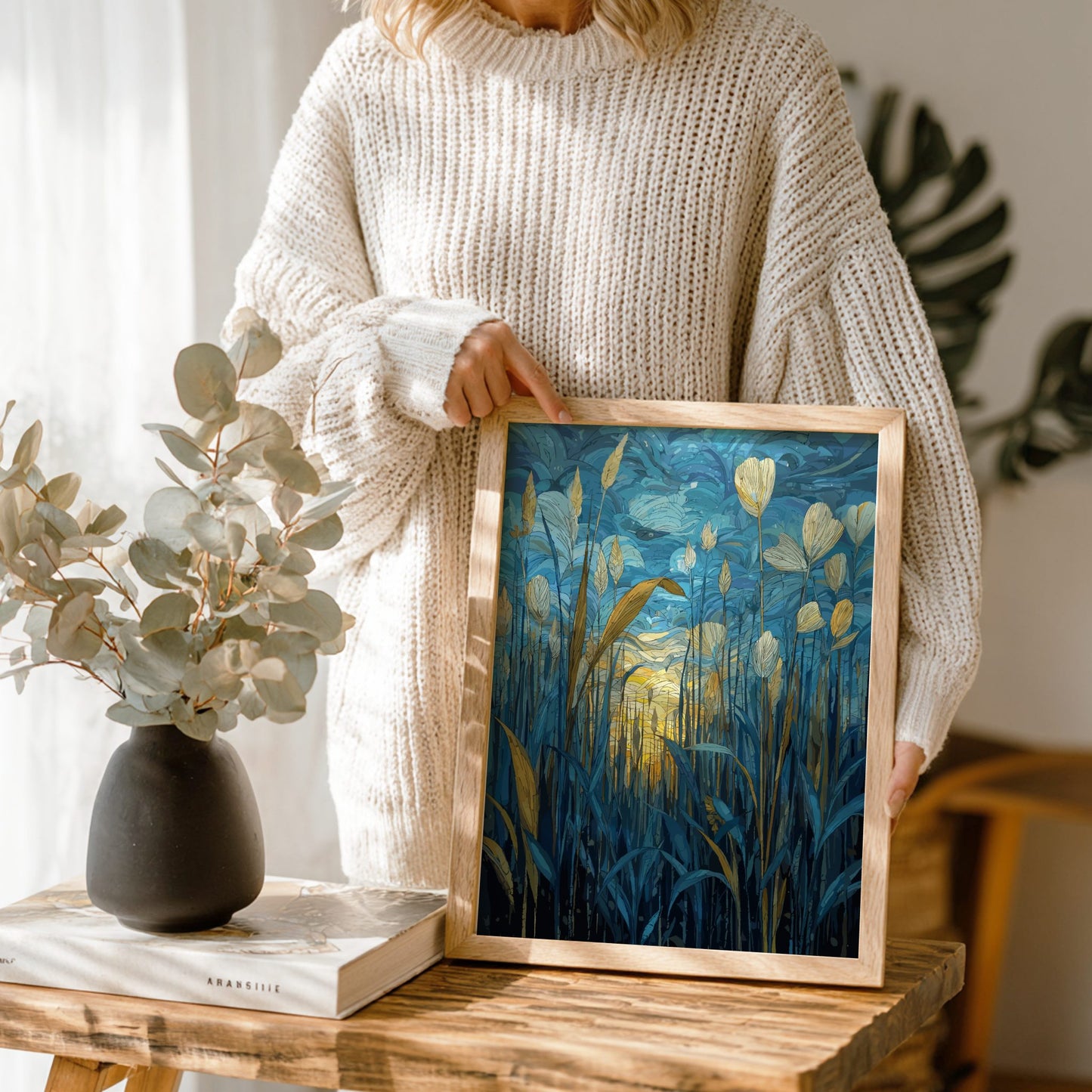 Gentle Morning - Dew-Covered Grass and Golden Sunrise Wall Art