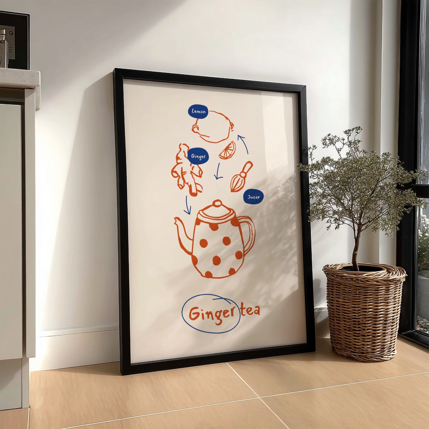 Ginger Tea Poster - Warm & Spicy Herbal Drink Wall Art Print