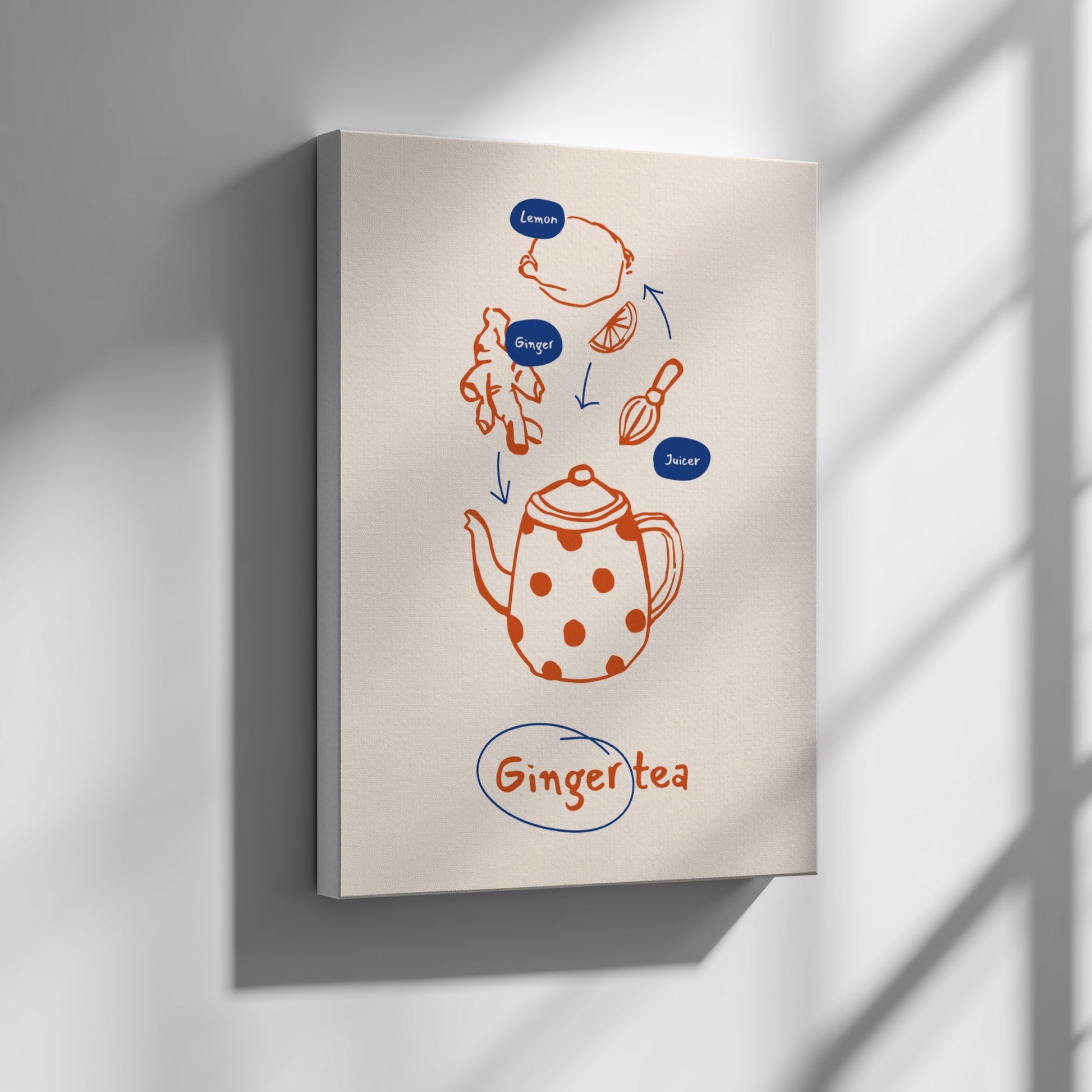 Ginger Tea Poster - Warm & Spicy Herbal Drink Wall Art Print