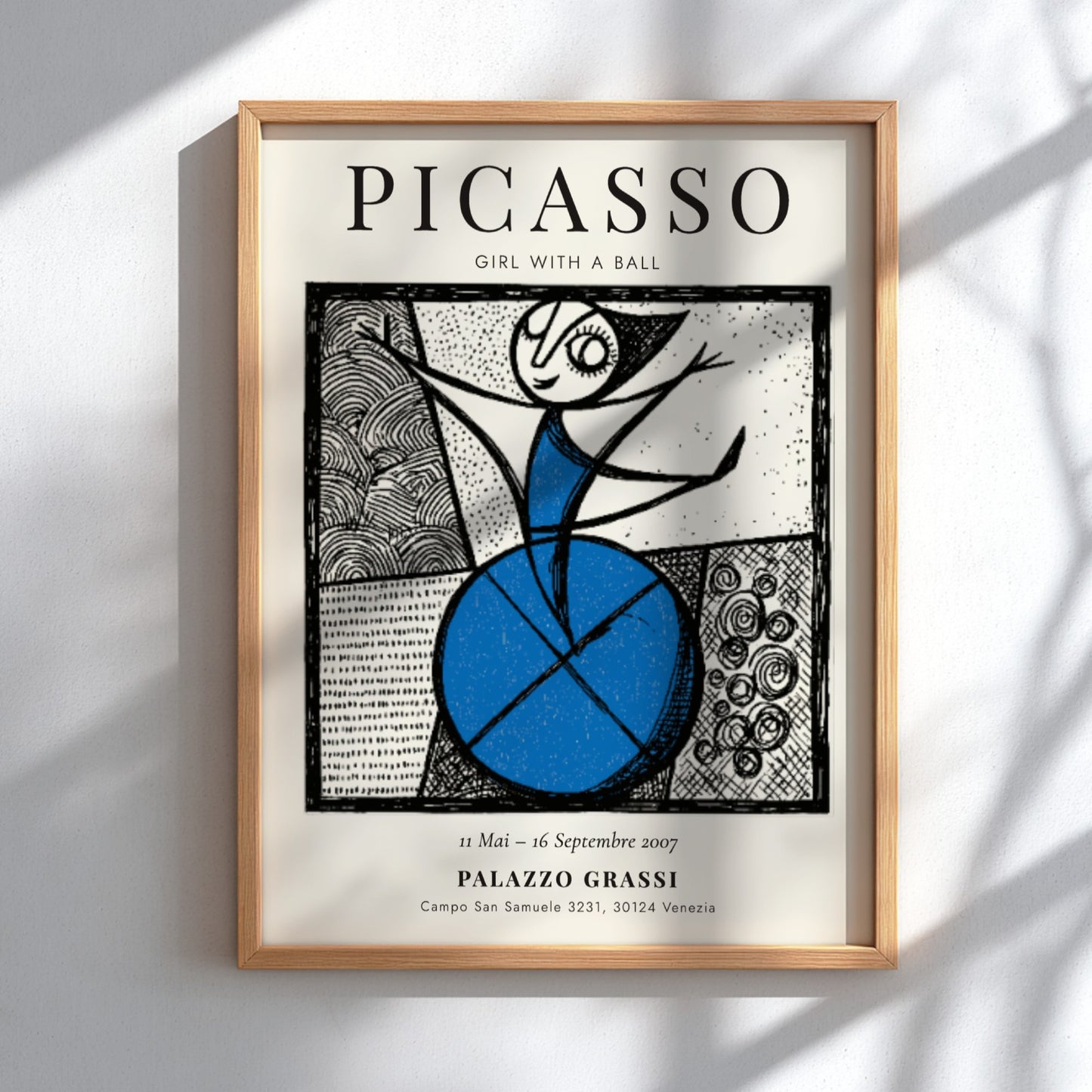 Girl with a Ball poster inspired by Picasso featuring bold colors and playful design