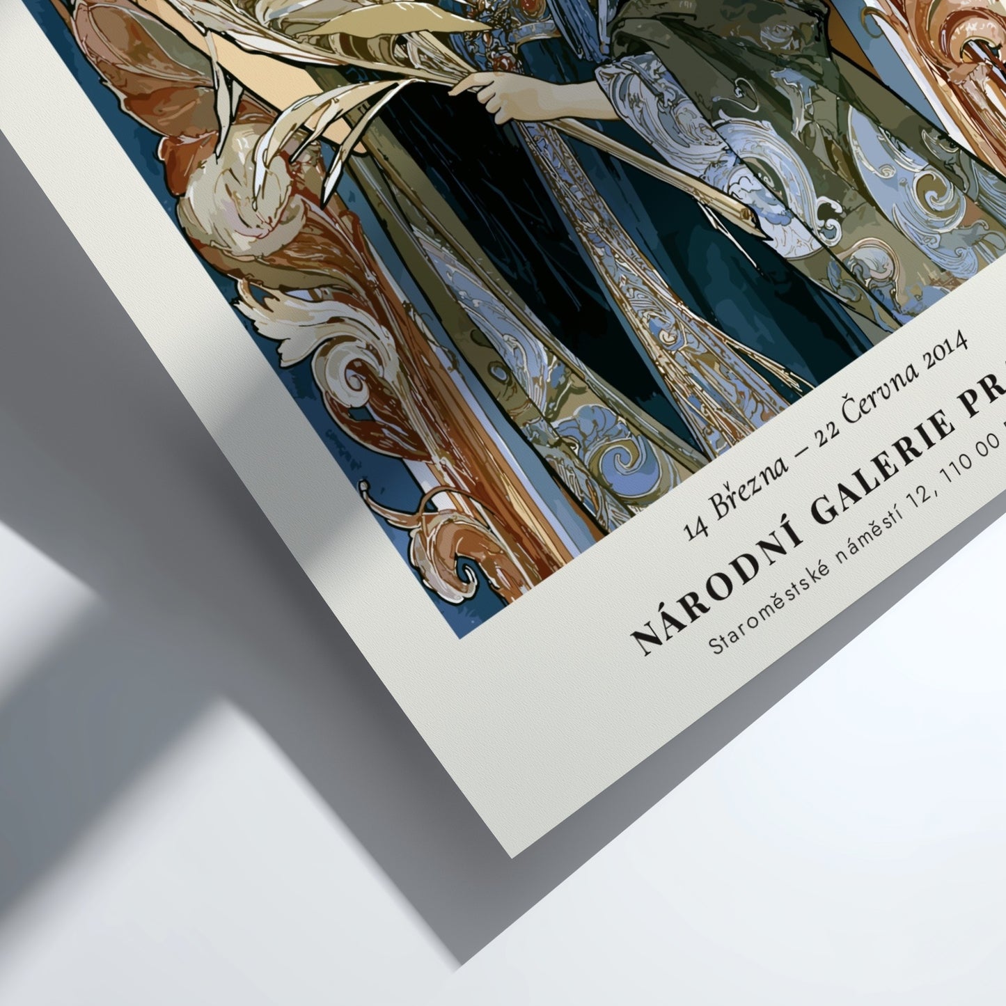 Gismonda poster featuring Alphonse Mucha's elegant art style with rich colors and intricate details