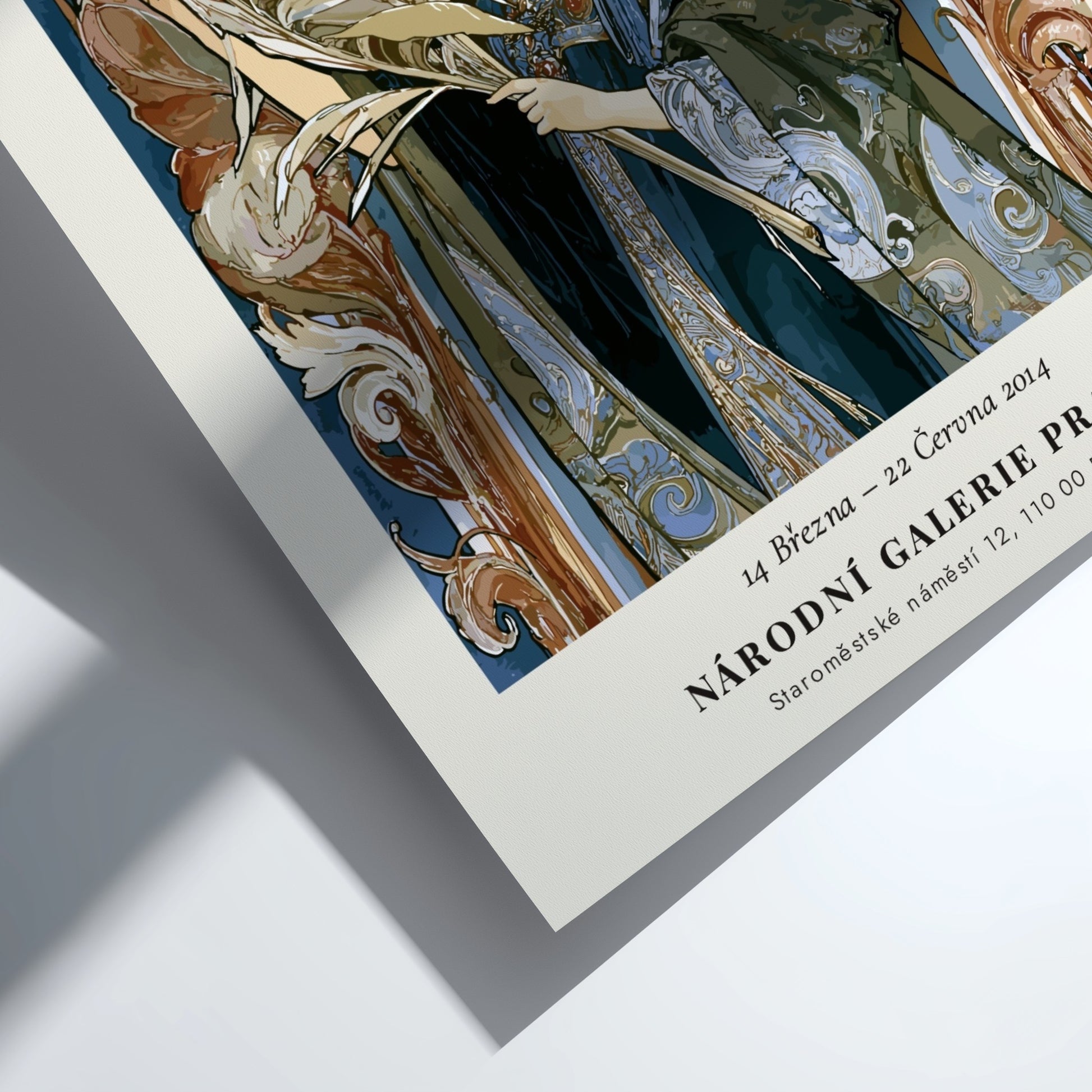 Gismonda poster featuring Alphonse Mucha's elegant art style with rich colors and intricate details