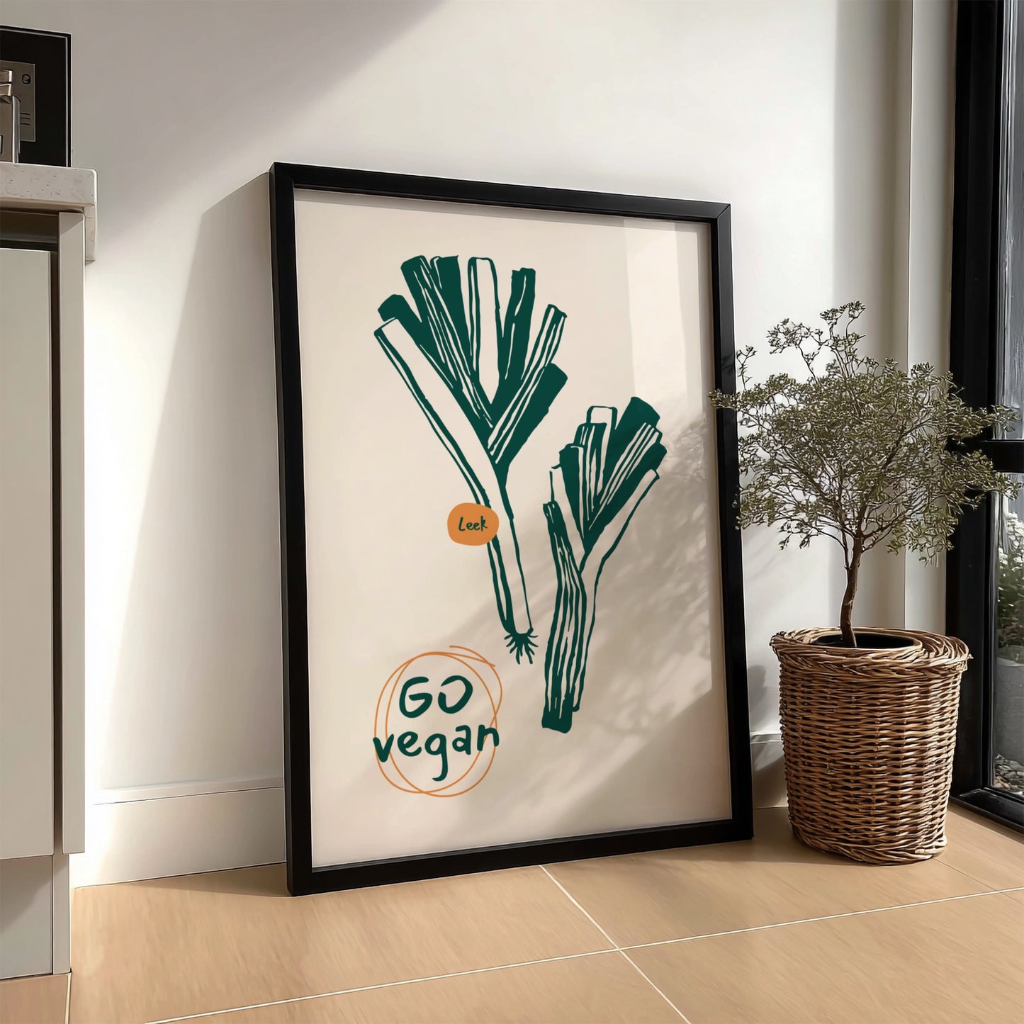 Go Vegan Poster - Bold Plant-Based Motivation Wall Art Print